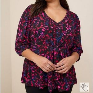 NWT torrid Georgette tie-front blouse size 1